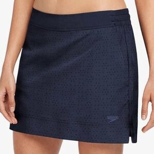 Speedo GOLF Skort tennis swim NAVY blue POCKETS eyelet built-in biker shorts S